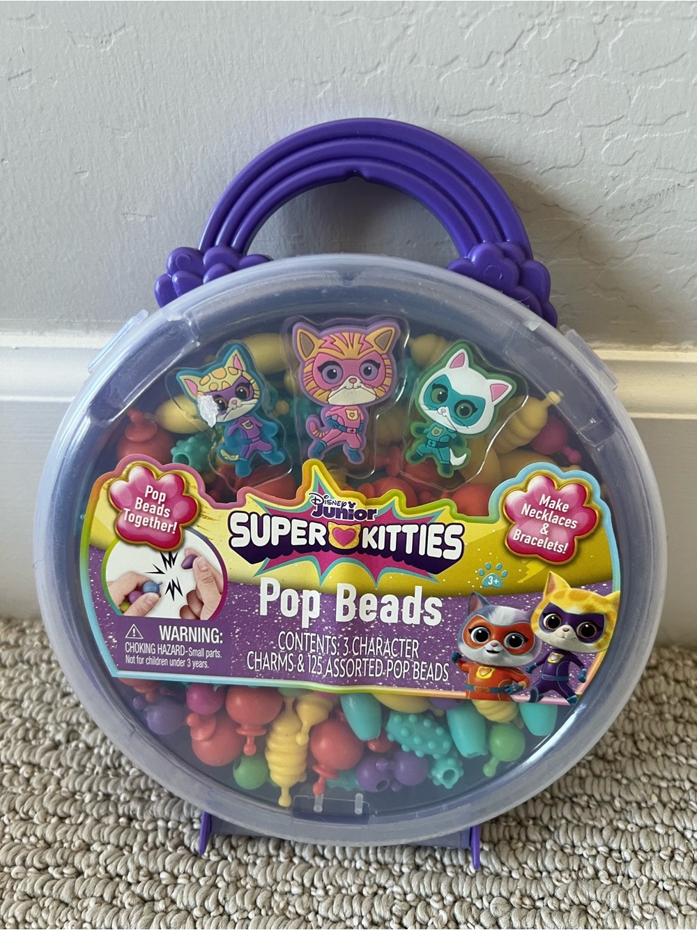 Disney Junior SuperKitties activity kit  250 colorful snap beads NIB $10